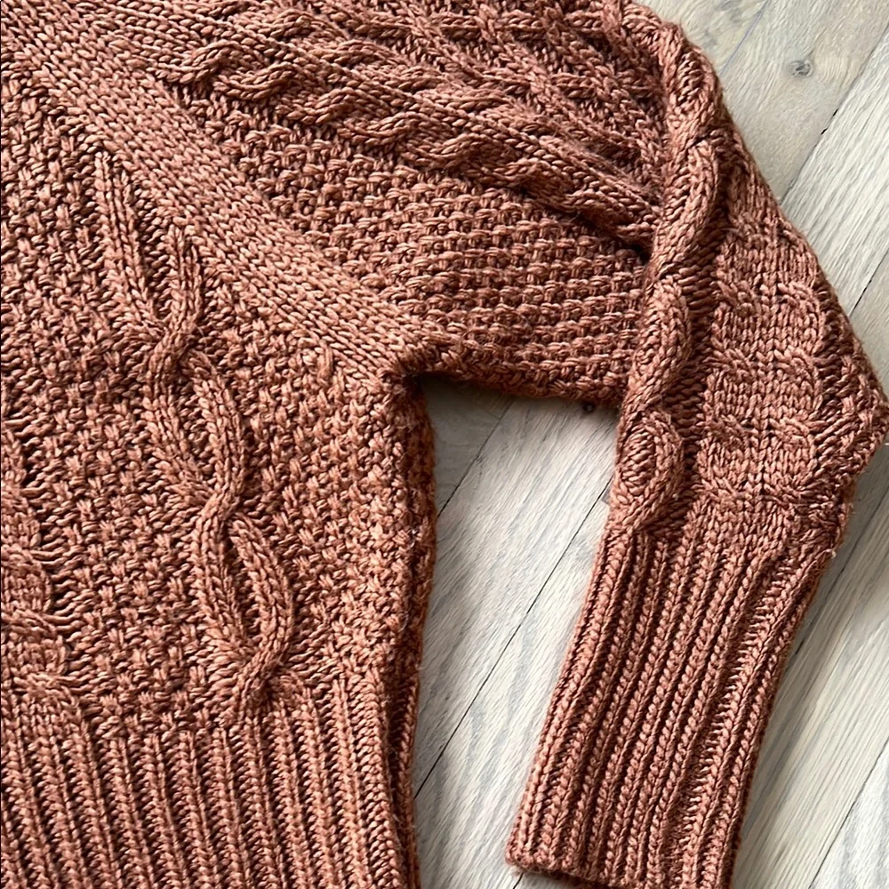 Rust Cable Knit Sweater - Picture 4 of 6